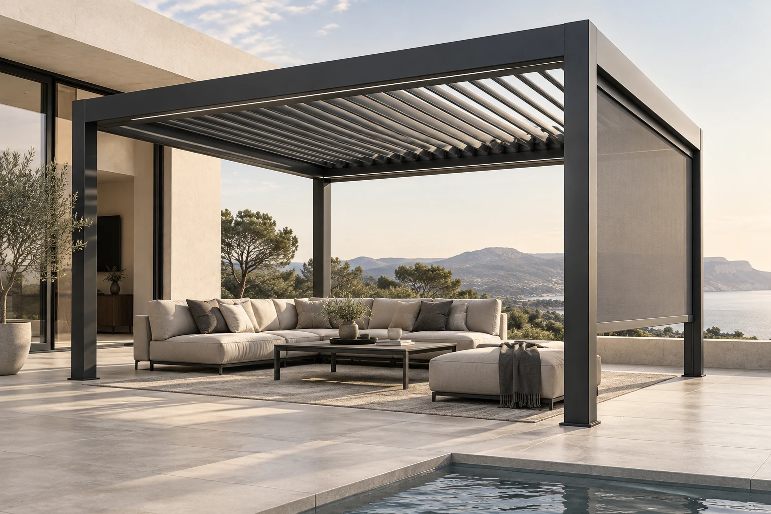 Illustration du cas Pergola bioclimatique